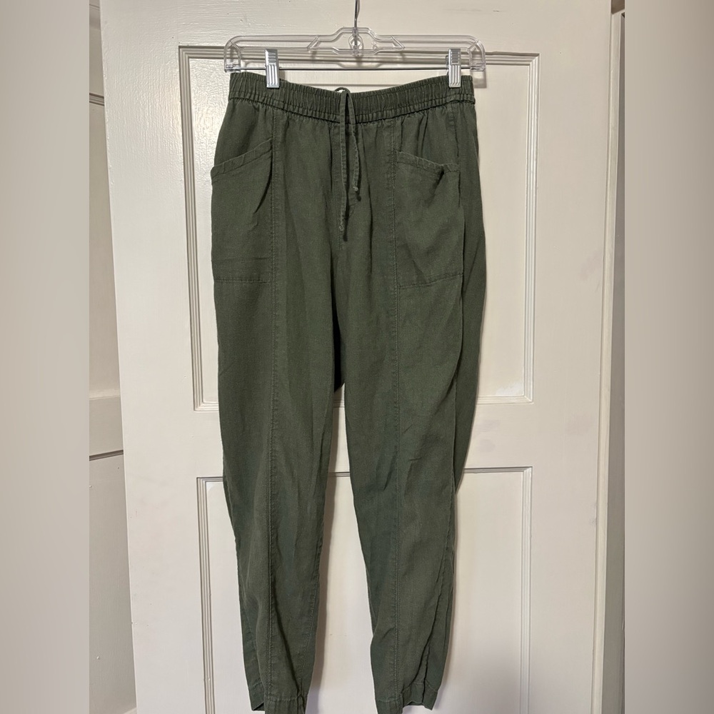 Old Navy Women’s Dark Green Linen Ankle Pants XS